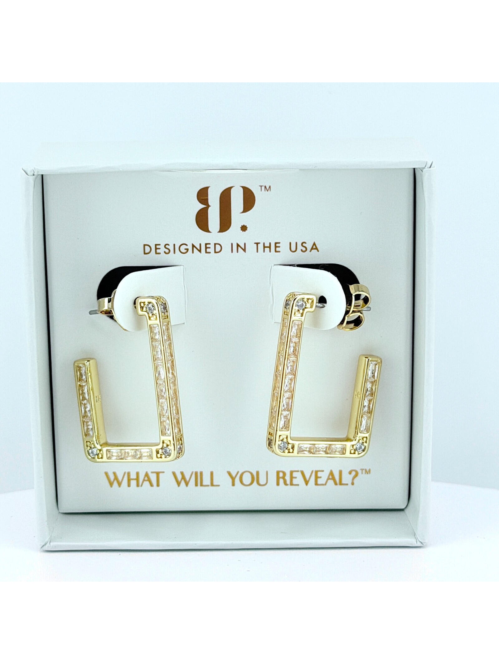 Bomb Party April 2026 Earrings "Geometric Drama" Yellow Gold Er45889
